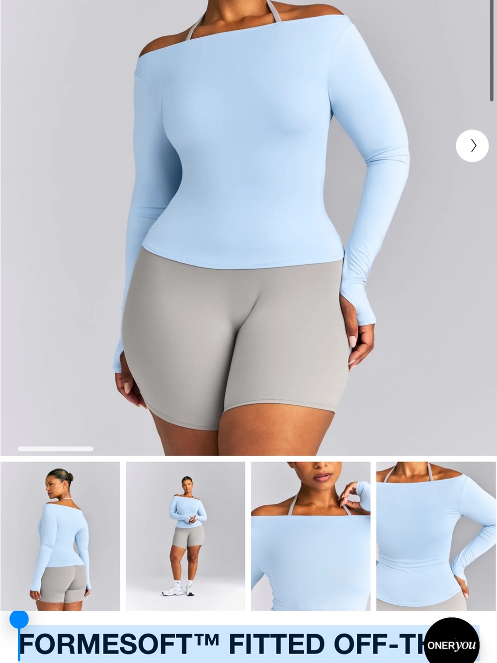 ONER ACTIVE FORMESOFT™ FITTED OFF-THE-SHOULDER LONG SLEEVE TOP